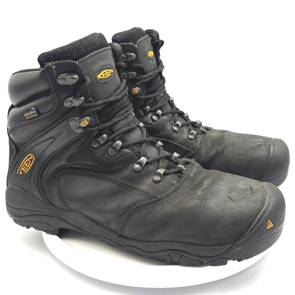 KEEN Utility 1011357D Mens 12D Black Leather Waterproof Steel Toe Work Boots EH